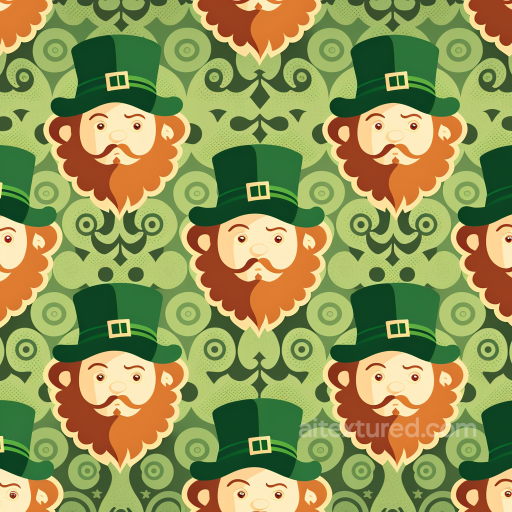 St Patrick Digital Paper Bundle Texture of St Patrick Leprechaun Face with Green Pattern seamless St patrick digital paper bundle PBR texture