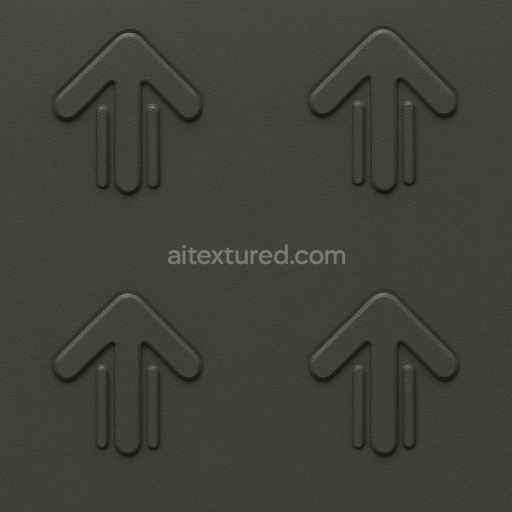 Seamless 3d texture pbr 8k tactile plate with tactile arrows and charcoal black matte finish