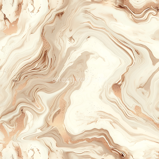 Seamless 3D PBR Texture of Creamy Beige Marble with Elegant Rose Gold Swirls