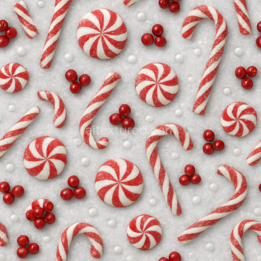 Seamless 8k PBR 3d Texture of Candy Cane Striped Sweet Surface for Christmas