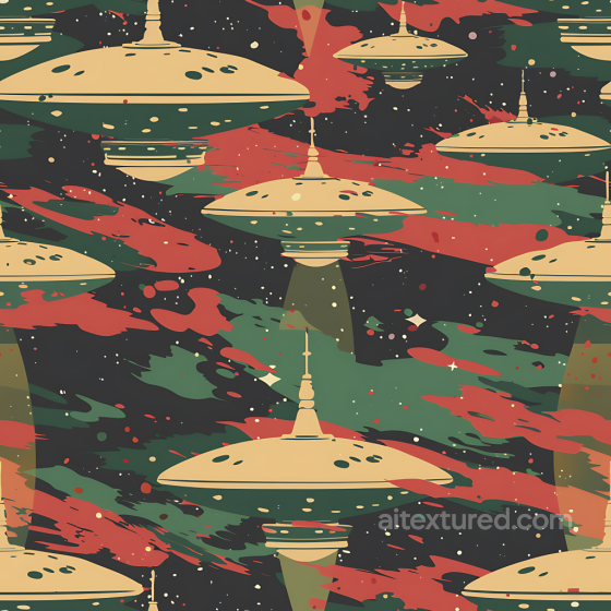 Featuring Stylized Sci-Fi Camouflage with UFO Motif Color Camouflage texture preview