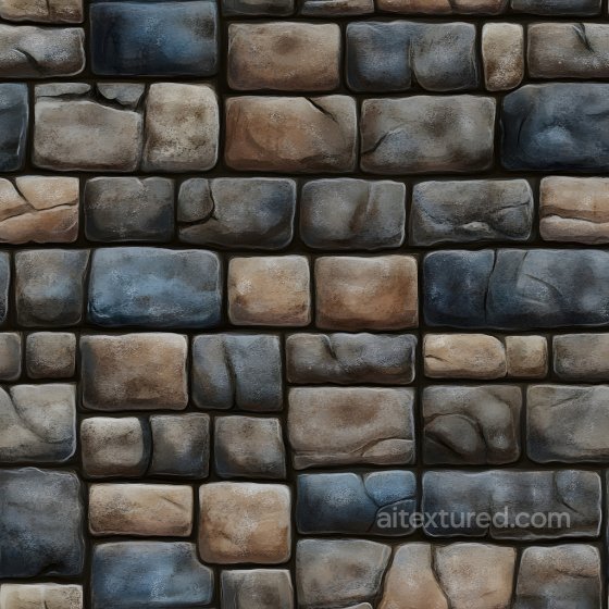 Cracked Stone Brick Wall PBR Texture with Natural Color Variations Brick texture preview
