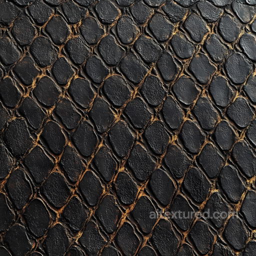 Of Dark Cracked Reptile Skin With Scaling Detail seamless Skin PBR texture