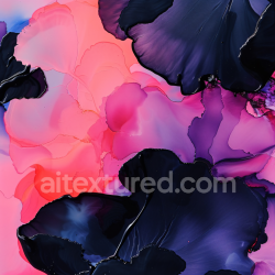 seamless Seamless 3D Alcohol Ink PBR Texture Featuring Coral and Deep Purple Fluid Swirls texture 8k free download PBR