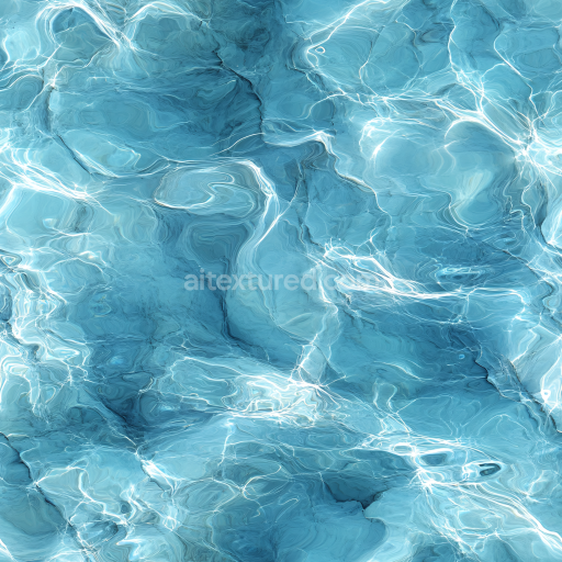 Preview — Seamless 3D PBR Texture of Clear Pool Water with Vibrant Caustics and Gentle Ripples