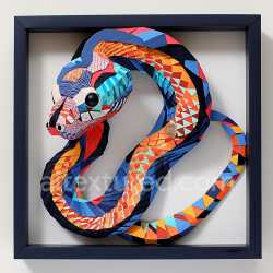 seamless Seamless 3D PBR Texture of Vibrant Geometric Boa Constrictor Skin Pattern texture 8k free download PBR