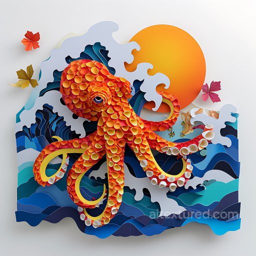 Animal - Seamless 3D PBR Texture of Bright Orange Cephalopod Scale Pattern texture preview