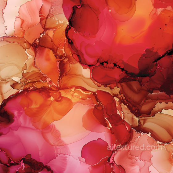 Alcohol Ink PBR Texture Featuring Rich Red and Orange Fluid Waves Alcohol ink texture preview