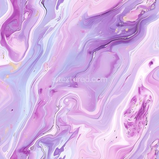 Seamless 3D Purple Marble Stone PBR Texture with Fluid Swirling Patterns and Gold Accents