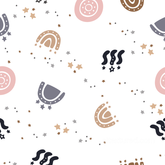 Boho Texture Featuring Pastel Rainbows and Stars Pattern Boho Seamless texture preview