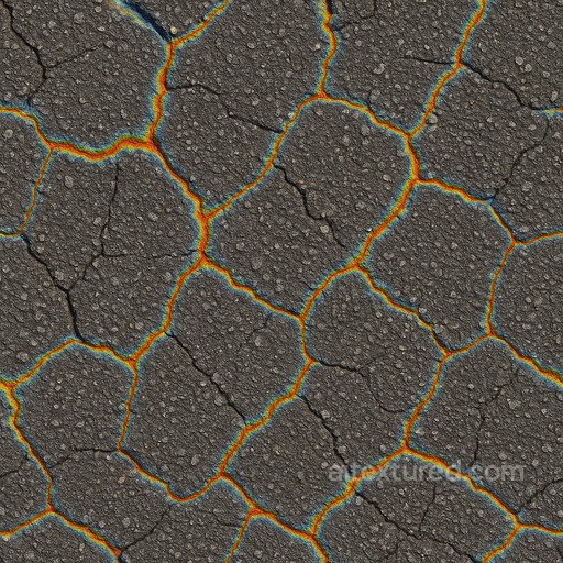 Cracked Asphalt Thermal Lines seamless Asphalt PBR texture
