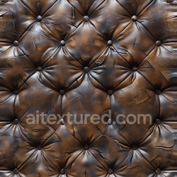 seamless Seamless 3D Vintage Brown Distressed Leather PBR Texture with Button-Tufted Upholstery texture 8k free download PBR
