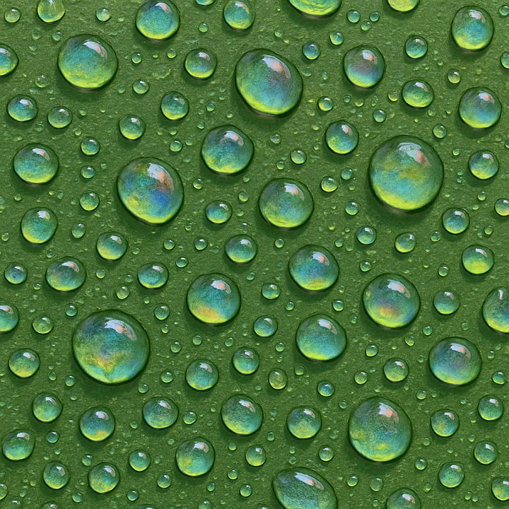 Iridescent Drops On Leaf Surface seamless PBR texture preview