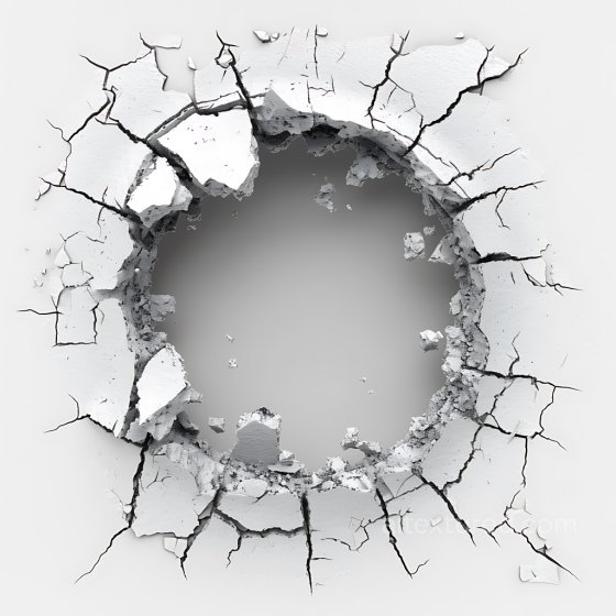 cracked and holed white plaster PBR texture with detailed fractures Cracked & Holes texture preview