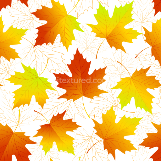 Seamless 3D PBR Texture Featuring Vibrant Autumn Leaves in Orange and Yellow