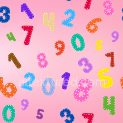 seamless Seamless 3D PBR fabric texture with colorful stitched numbers on pink background texture 8k free download PBR