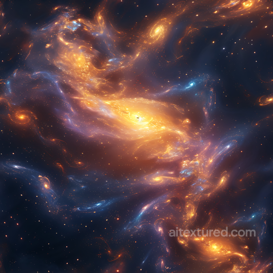 Space PBR Texture of Radiant Galaxy Clouds with Swirling Nebulae Star, space, planets texture preview