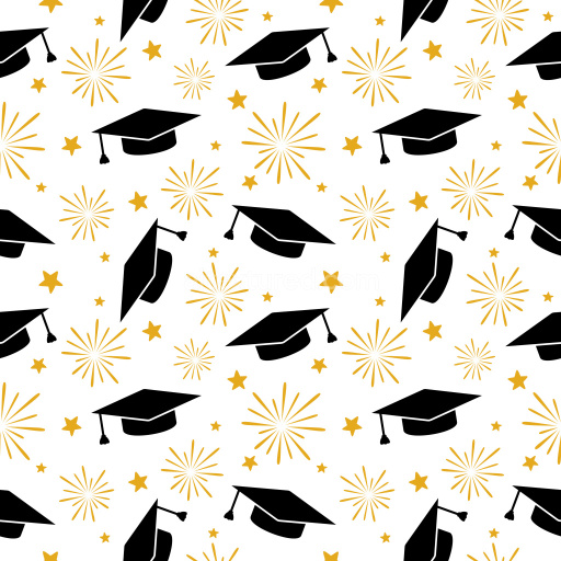 Pattern Bundle - Seamless 3D Pattern PBR Texture Featuring Graduation Caps and Starbursts texture preview