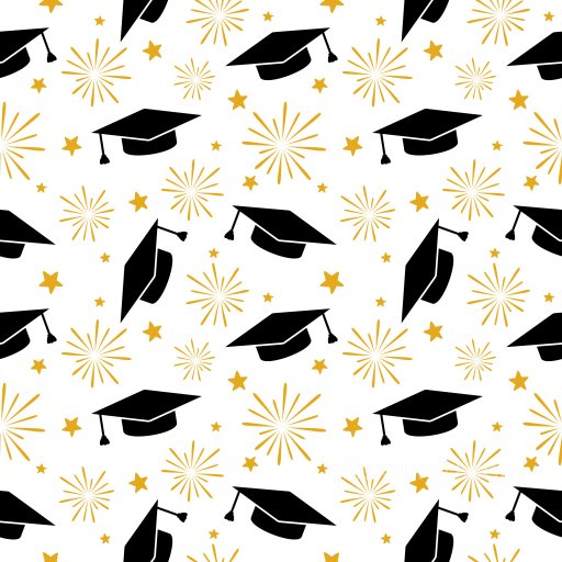 Pattern PBR Texture Featuring Graduation Caps and Starbursts seamless Pattern Bundle PBR texture