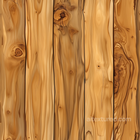 Honey Pine Wood Planks PBR Texture with Distinctive Knots and Grain Wood texture preview