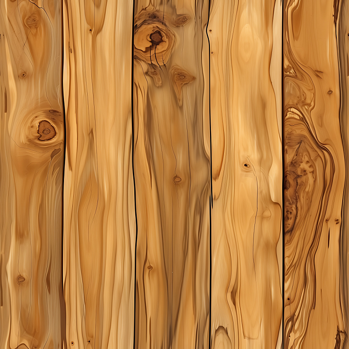 Honey Pine Wood Planks with Distinctive Knots and Grain seamless PBR texture preview