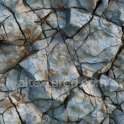 seamless Seamless 3D PBR cracked cliff rock texture with weathered gray-blue stone pattern texture 8k free download PBR
