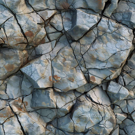 Cracked Cliff Rock Texture With Weathered Gray-Blue Stone Pattern Stone texture preview