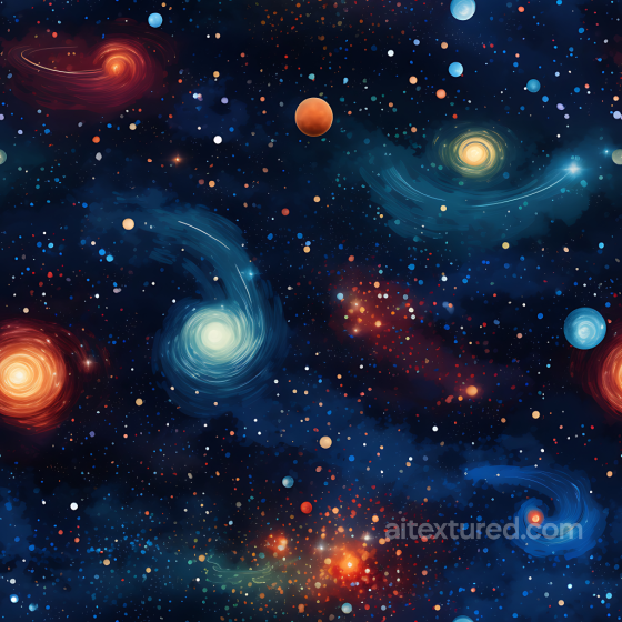 Space PBR Texture Featuring Vibrant Galactic Nebulae and Starfield Star, space, planets texture preview