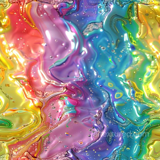 Seamless 3D PBR Texture Featuring Vibrant Glossy Fluid Swirls in Multicolor texture preview
