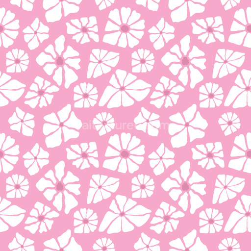 Pattern Bundle - Seamless 3D PBR Pattern Texture Featuring Hand-Drawn White Floral Motifs on Pink texture preview