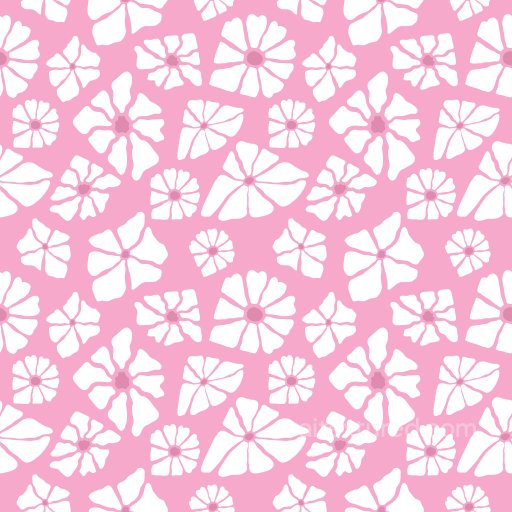 Pattern Texture Featuring Hand-Drawn White Floral Motifs on Pink seamless Pattern Bundle PBR texture