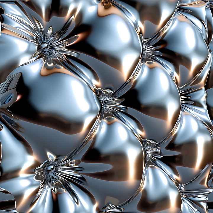 Inflated Metallic Bubble with Reflective Surface seamless PBR texture preview