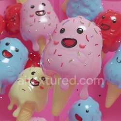 seamless Seamless 3D Inflated Glossy Ice Cream Texture with Colorful Sprinkles texture 8k free download PBR