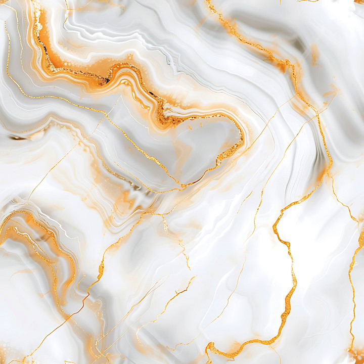 White Marble with Luxurious Gold Swirling Veins seamless PBR texture preview
