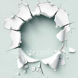 seamless Seamless 3D PBR Cracked Plaster Hole Texture with Jagged Edges and White Paint texture 8k free download PBR