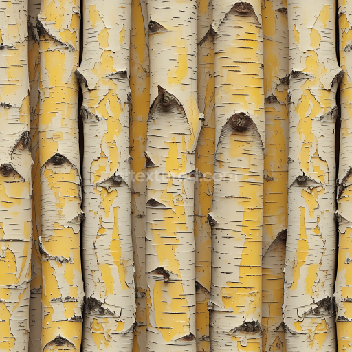 Seamless 3D PBR Wood Texture of Peeling Birch Bark with Natural Knots