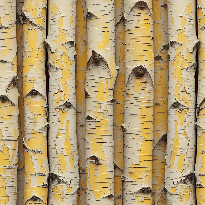 Wood of Peeling Birch Bark with Natural Knots seamless PBR texture preview
