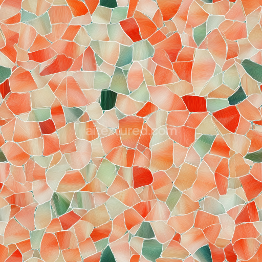 Seamless 3D Mosaic PBR Texture with Pastel Terrazzo Chips and Soft Grout texture preview