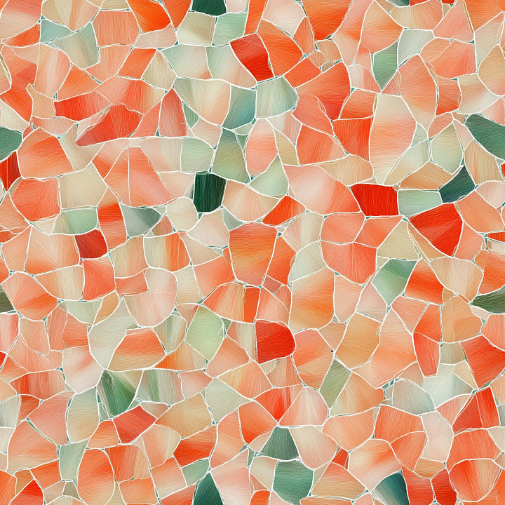 Mosaic with Pastel Terrazzo Chips and Soft Grout seamless PBR texture preview