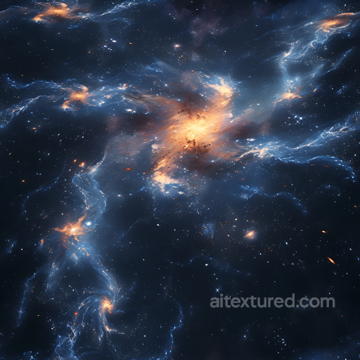 Galactic Nebula PBR Texture Featuring Glowing Cosmic Clouds and Starfield seamless Star, space, planets PBR texture