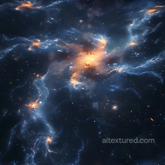 Galactic Nebula PBR Texture Featuring Glowing Cosmic Clouds and Starfield Star, space, planets texture preview