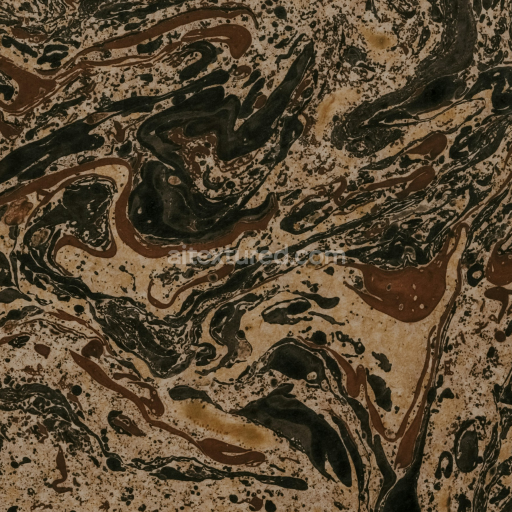 PBR Seamless Marble Texture with Dark Brown and Black Swirling Patterns