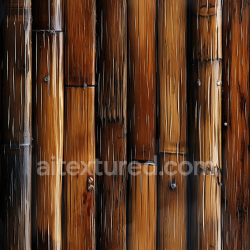 seamless Seamless 3D PBR Texture of Polished Vertical Bamboo Culms in Warm Browns texture 8k free download PBR