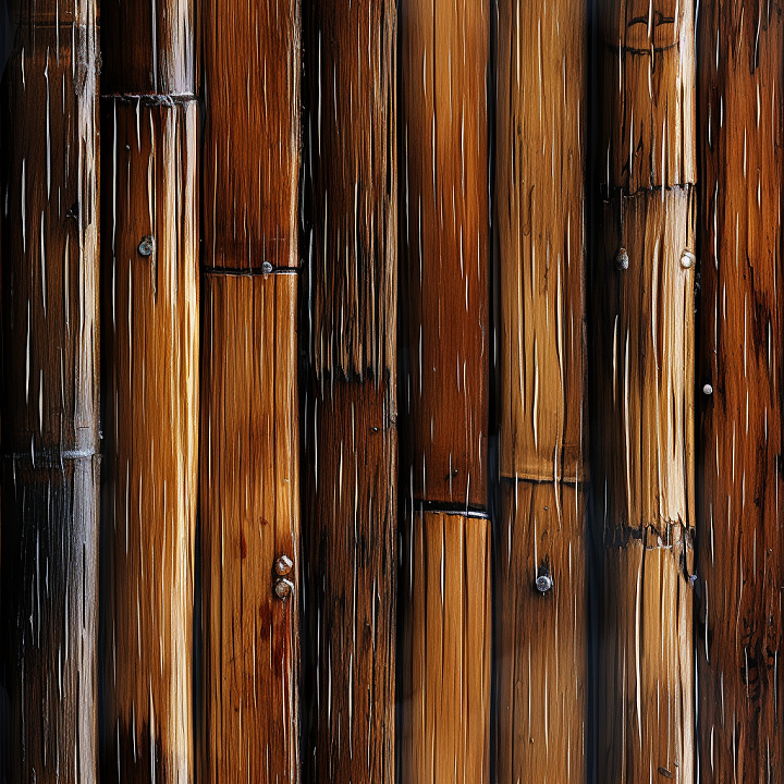 Polished Vertical Bamboo Culms in Warm Browns seamless PBR texture preview