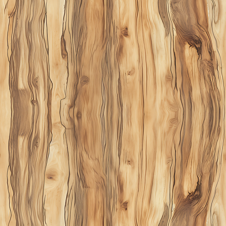 Natural Hickory Wood Planks with Dynamic Grain and Knots seamless PBR texture preview