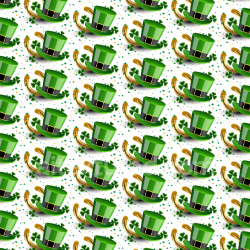 seamless Seamless 3D PBR Texture of Cartoon Style St Patrick Green Hat and Shamrocks texture 8k free download PBR