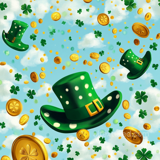Featuring St Patrick Green Hats, Coins & Shamrocks seamless St patrick digital paper bundle PBR texture
