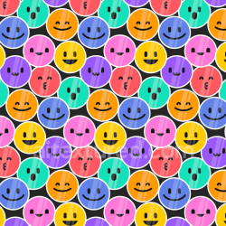 seamless Seamless 3D PBR Texture of Colorful Happy Face Pattern with Glossy Finish texture 8k free download PBR