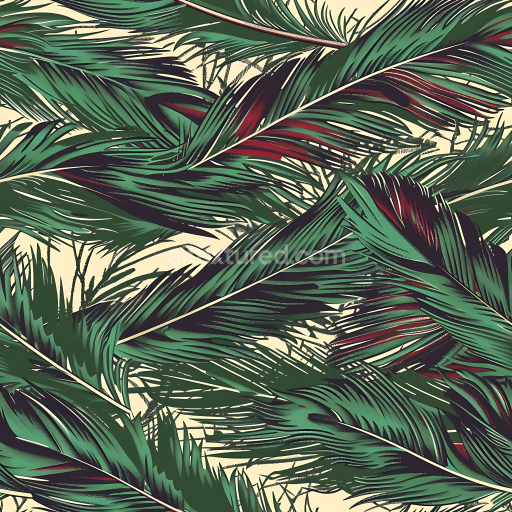 Seamless 3D Jungle Leaf Camouflage PBR Texture with Stylized Tropical Foliage Pattern