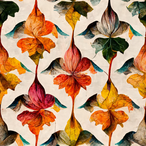 Seamless 3D PBR Texture of Vibrant Autumn Leaves Pattern